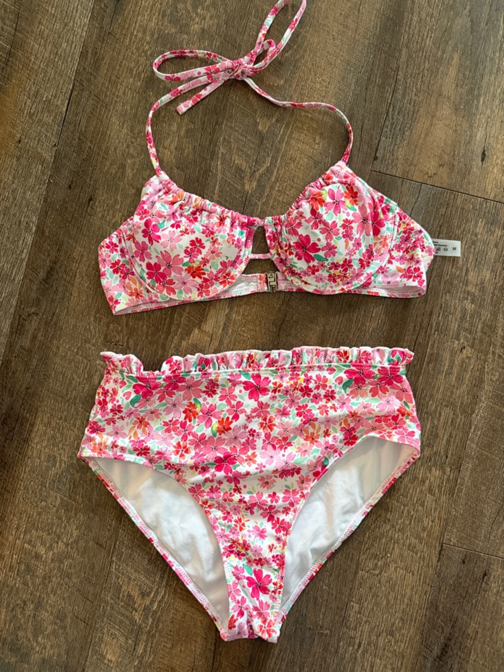 Women’s Pink Floral Two-Piece Swim Set